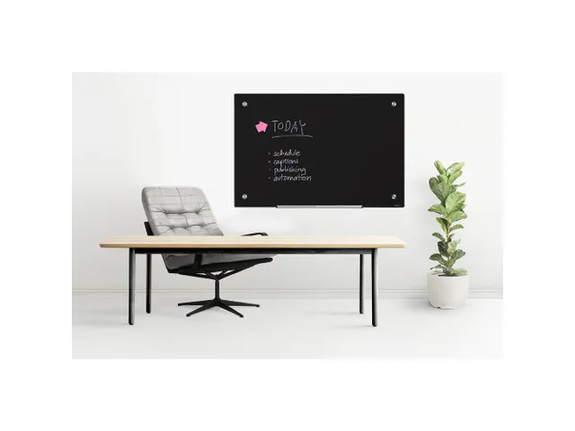 Scritto Glasbord Zwart 60x90cm met stift