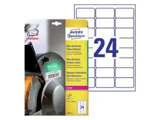 Etiket Avery Zweckform L7912-10 63.5x33.9mm polyethyleen wit 240 stuks - 1