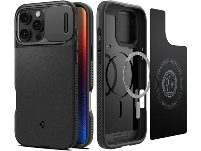 Optik Armor MagSafe Apple iPhone 17 Pro Max Hoesje Camera Slider Zwart