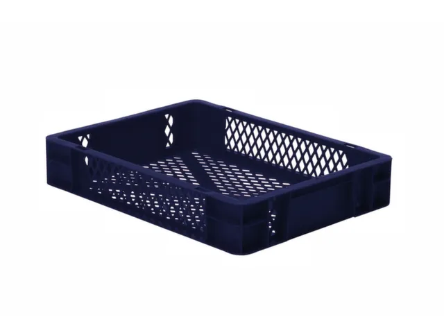 Euronorm-stapelbak 7l 75x 400x 300mm Wanden/bodem Opengewerkt Blauw