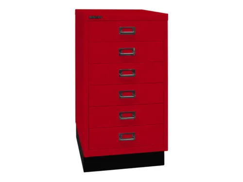 kantoor-ladekast HxBxD 670x349x432mm 6 laden romp kardinaalrood staal
