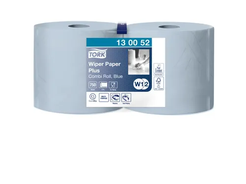 Poetsrol Tork W1 130052 2-laags 26cmx255m 2 Rollen blauw