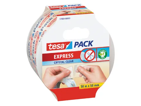 Verpakkingstape tesapack Express Crystal Clear 50mmx50m transparant