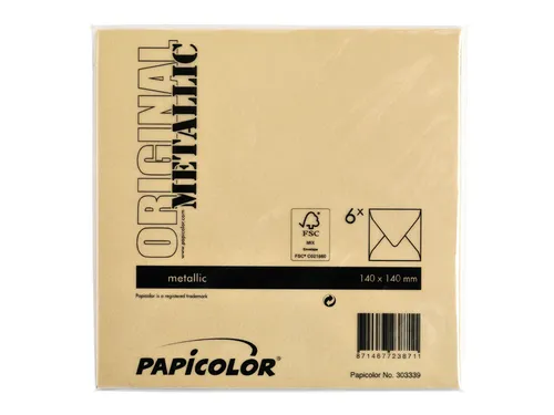 Envelop Papicolor 140x140mm Goud gegomd