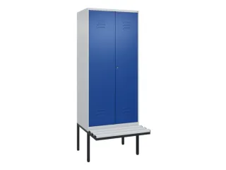 PBM-locker met bank,HxBxD 2120x800x815mm,2vak,vak B 400mm,cil.-slot - 1