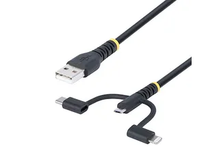 1m Robuuste USB Multi Oplaadkabel zwart - 1