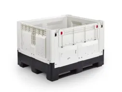 Palletbox,HxLxB 805x1200x1000mm,720l,PE,zwart/ivoorkleurig
