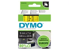 Labeltape Dymo LabelManager D1 polyester 9mm zwart op geel