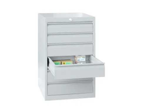 ladekast HxBxD 800x715x600mm 6laden slot RAL7035 front RAL7035