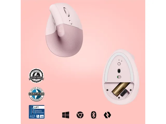 Logitech Lift Souris Ergonomique Verticale, Sans Fil, Bluetooth ou ré