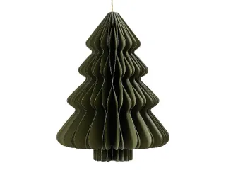 Decoris 3D papier hanger Kerstboom 15cm Groen - 1