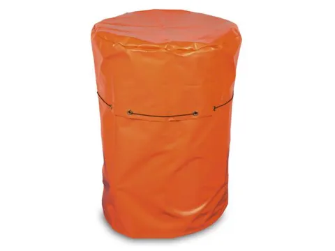 afdekkap,v. verwarmingsmantel,v. vaten,PVC,oranje,Waterdicht