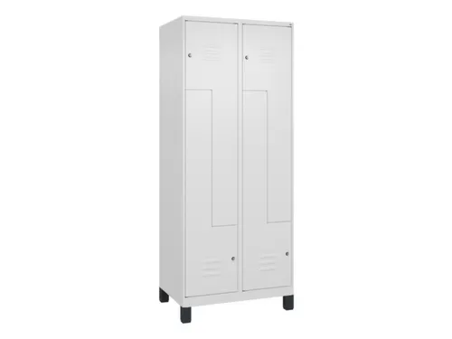 Z-garderobekast,HxBxD 1950x800x500mm,vak B 200/400mm,cil.-slot,voeten