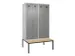 locker met bank,voor scheiding van kleding,HxBxD 2120x1200x815mm,4vak