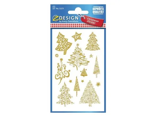 Etiket Z-design Christmas kerstbomen - 2 vel