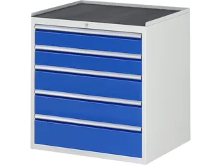 ladekast 825x770x650mm 5laden cilinderslot RAL7035 RAL5010 metaal - 1