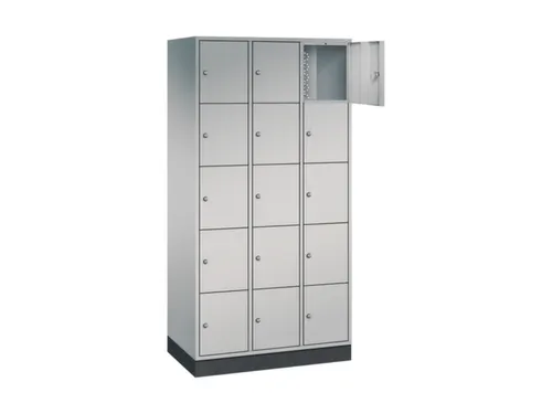 lockerkast,HxBxD 1950x920x500mm,3x5vakken,cil.-slot,sokkel