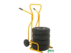 Bandenkar,Draagverm. 200Kg,Geel,Lucht-Banden