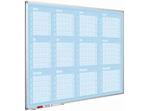 Magnetische Jaarplanner 90x120cm Duits Blauw Softline profiel Jan- Dec