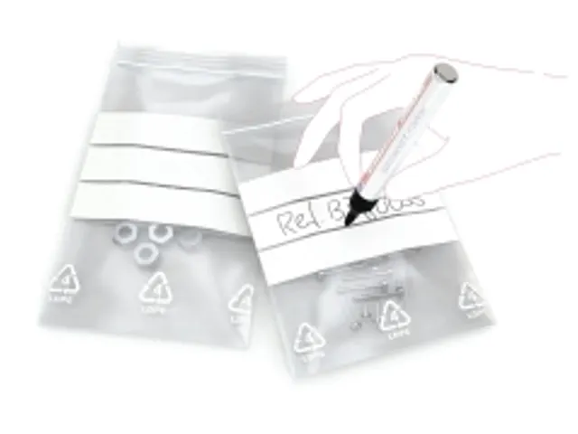 Sachets transparents avec bande blanche 120x180mm