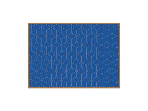Placemat 45x32cm PVC Hexagon Blauw-Bruin 6 Stuks