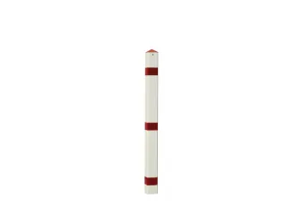 Afzetpaal Vierkant 70x70mm Vast Te Betonneren Spitse Kop Wit/Rood - 1