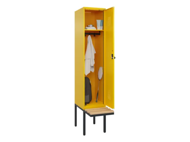 locker met bank,HxBxD 2120x400x815mm,1vak,vak B 400mm,draaigrendel