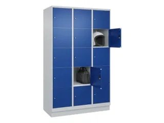 lockerkast,HxBxD 1950x1200x500mm,3x5vakken,vak B 400mm,cil.-slot - 1