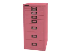 kantoor-ladekast HxBxD 590x279x380mm 8 laden romp + front pink staal