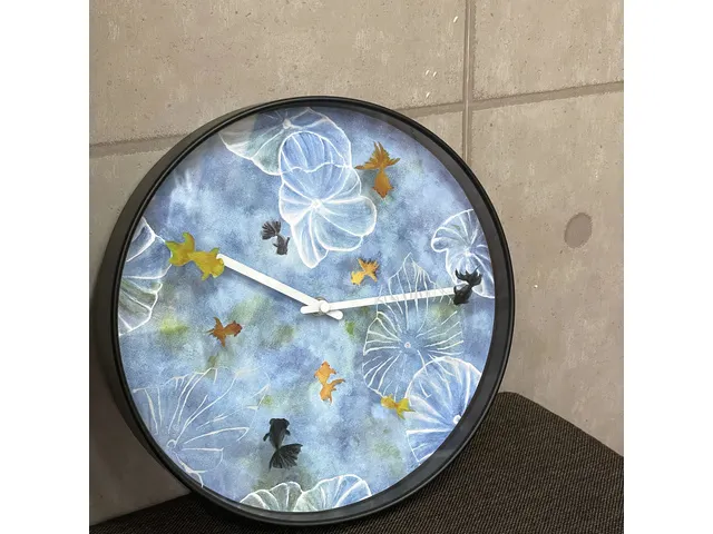 Horloge murale 30cm-Silent-Bleu-Plastique-NeXtime Pond