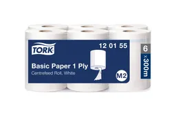 Poetsrol Tork M2 Centerfeed 120155 1-laags 20cmx300m 6 Rollen wit