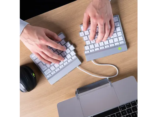 Split Break V2 ergonomisch toetsenbord Azerty BE Wit draadloos