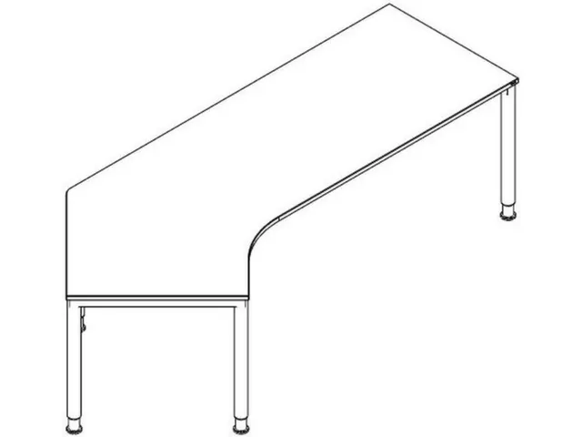 In hoogte verstelbaar hoekbureau 680-820x2570x1130mm kersen zwart