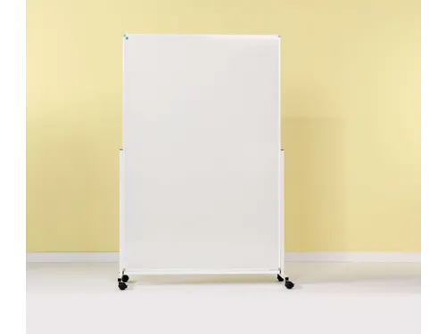 Dubbelzijdig mobiel whiteboard 120x180cm wit gelakt staal