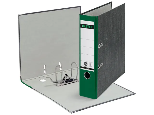 Ordner Leitz 1080 A4 80mm groen gewolkt 100% gerecycled karton
