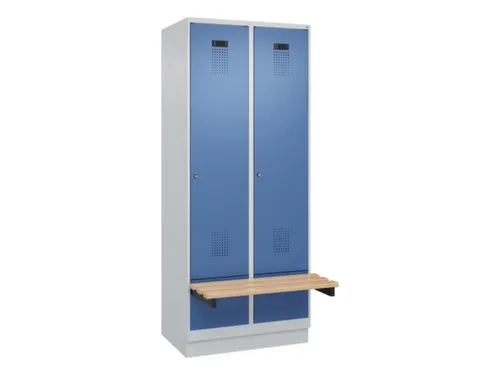 locker met bank,HxBxD 1950x800x815mm,2vak,vak B 400mm,cilinderslot