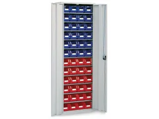 Stellingkast Met 48zichtbakken Hxbxd 1950x690x285mm Ral7035 - 1