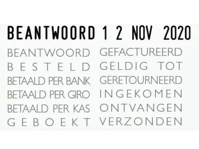 Woord-datumstempel Colop 04000 met 12 teksten zwart