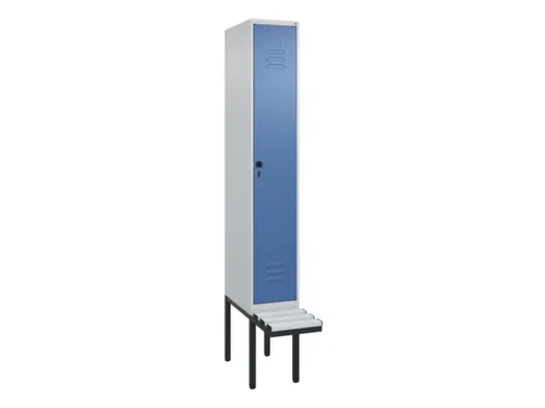 locker met bank,HxBxD 2120x300x815mm,1vak,vak B 300mm,draaigrendel
