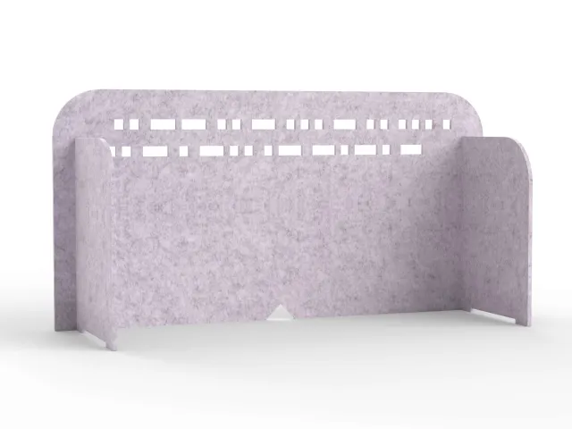 Akoestisch PET-vilt scheidingsscherm M 100x35cm lichtgrijs