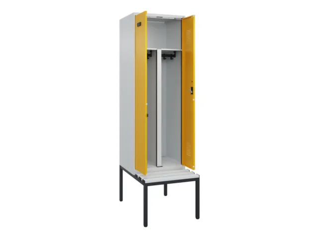 PBM-locker met bank,HxBxD 2120x600x815mm,2vak,vak B 300mm