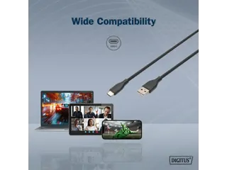 USB-C siliconen oplaadkabel USB-A USB-C 0,5m USB 2.0 60W zwart - 11