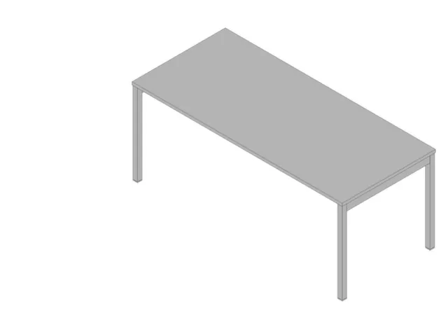 bureau HxBxD 730x1800x800mm blad grijs 4-voeten aluminium