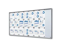 Vergrendelbaar notitiebord Indoor Slim 24xA4 met Schuifdeuren Zilver