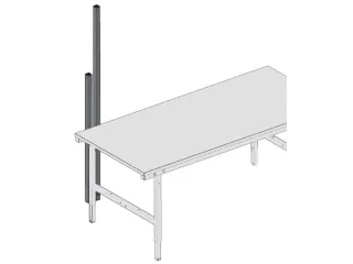 onderstel,v. paktafel,HxBxD 1170x40x40mm,schroefbaar,stalen buis - 2