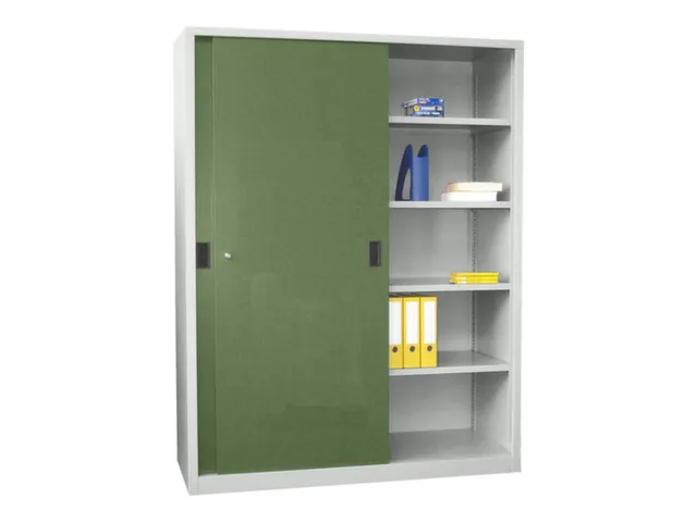 schuifdeurkast,HxBxD 1950x1500x600mm,RAL7035,front RAL6011