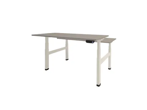 Elektrisch Duo Bureau Dextro Plus 200x80cm Frame Wit Blad Grijs