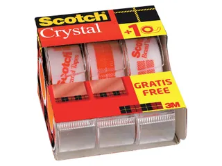 Plakband Scotch 600 19Mmx7.5M Crystal Clear + Handafroller - 1