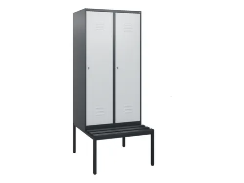 locker met bank,HxBxD 1950x800x815mm,2vak,vak B 400mm,cil.-slot
