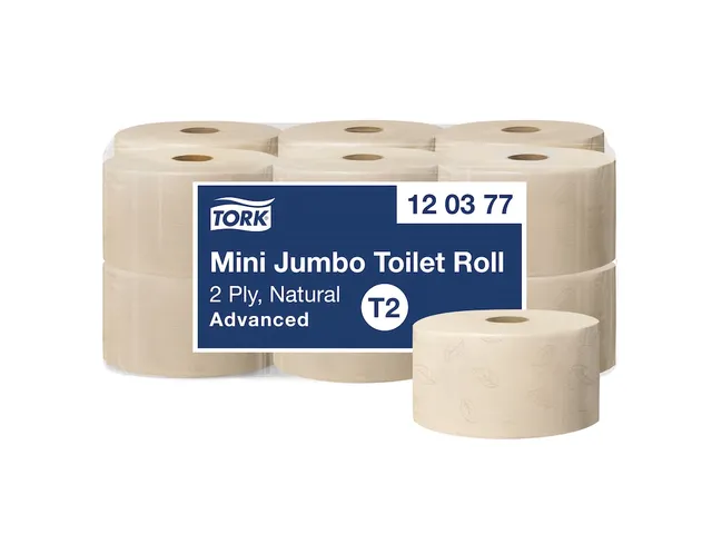 Toiletpapier Tork T2 Advanced jumbo klein 2-laags 170m naturel 120377